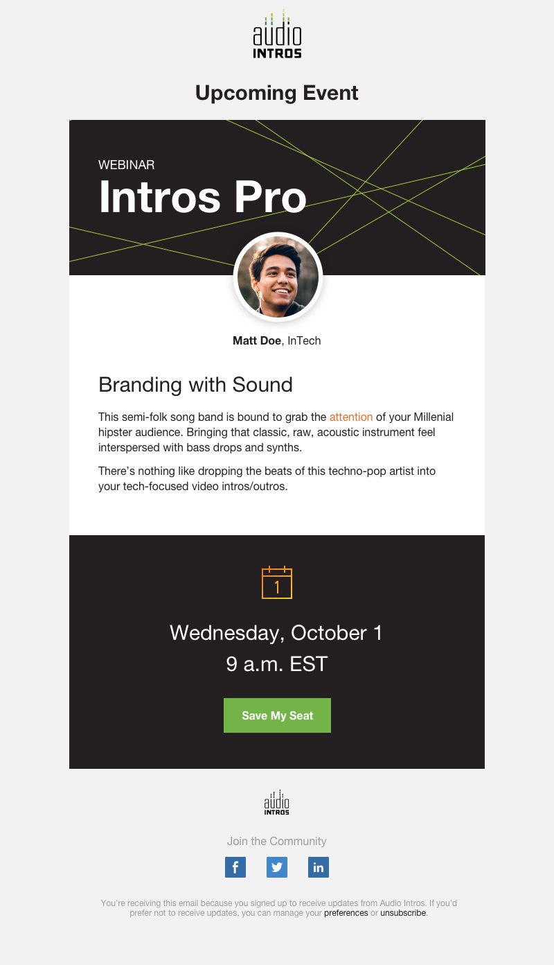 Audio Intros Event Promo